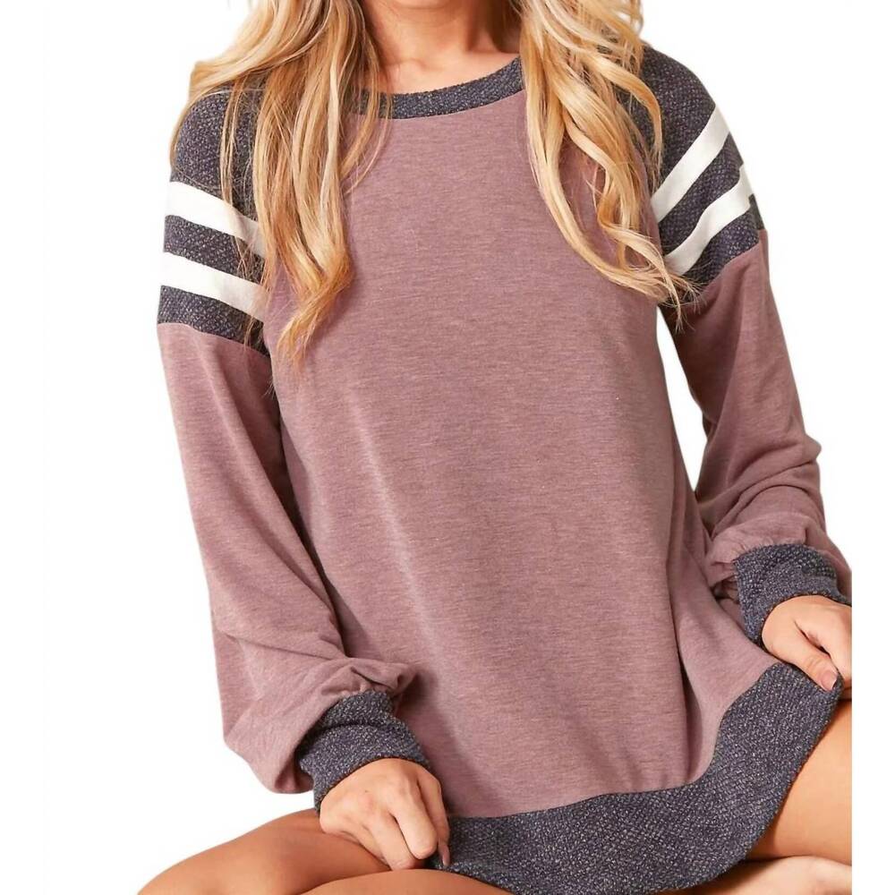 NEW SUGARFOX stripe long sleeves top in mauve